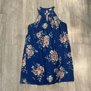 Blue Floral Swing Dress Dress